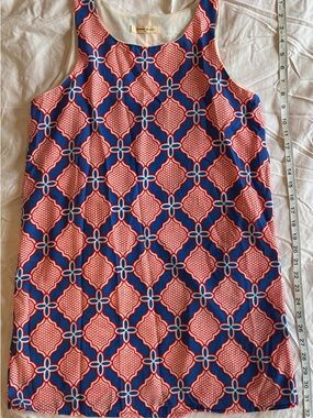 Newbury Kustom Blue & Coral Geometric Tank Top